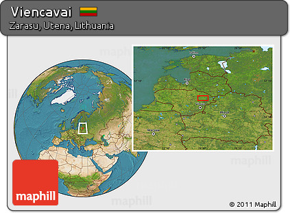 Satellite Location Map of Viencavai