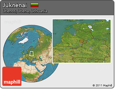 Satellite Location Map of Juknėnai