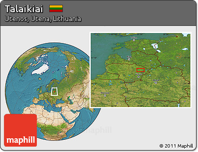 Satellite Location Map of Talaikiai