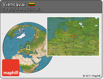 Satellite Location Map of Viencavai
