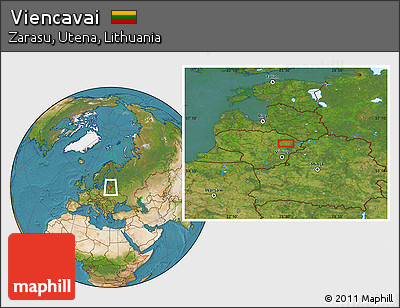 Satellite Location Map of Viencavai