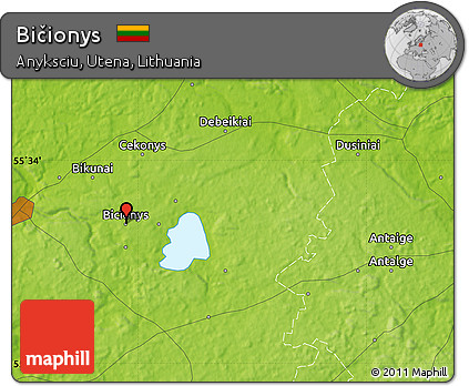 Physical Map of Bičionys