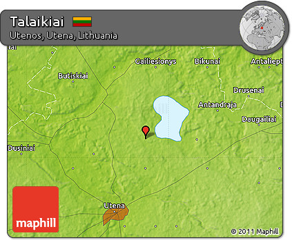 Physical Map of Talaikiai