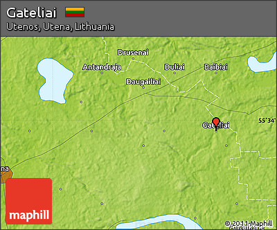 Physical Map of Gateliai
