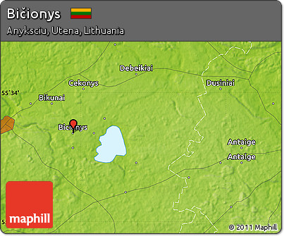 Physical Map of Bičionys