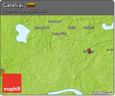 Physical Map of Gateliai