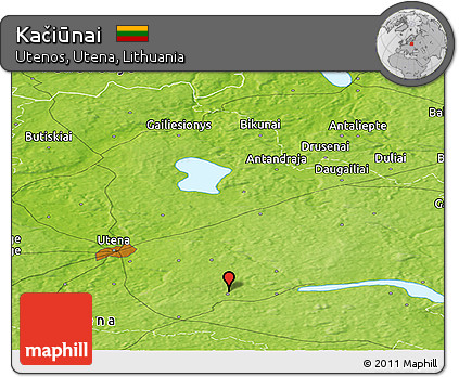 Physical Panoramic Map of Kačiūnai