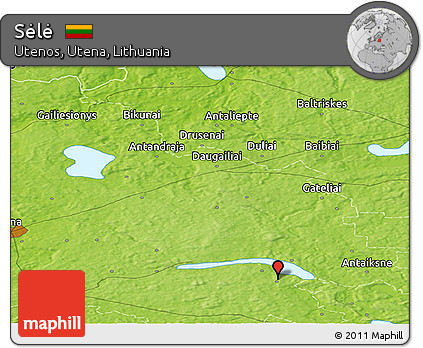 Physical Panoramic Map of Sėlė