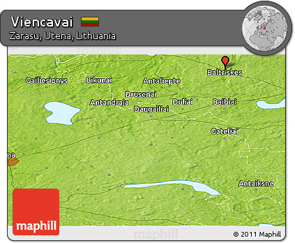 Physical Panoramic Map of Viencavai