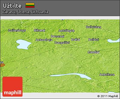 Physical Panoramic Map of Užtilte