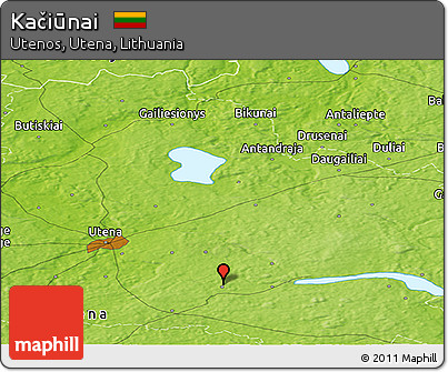 Physical Panoramic Map of Kačiūnai