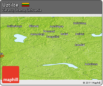 Physical Panoramic Map of Užtilte