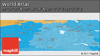 Political Panoramic Map of the Area around 55° 34' 4" N, 25° 34' 30" E