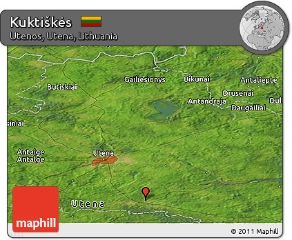Satellite Panoramic Map of Kuktiškės