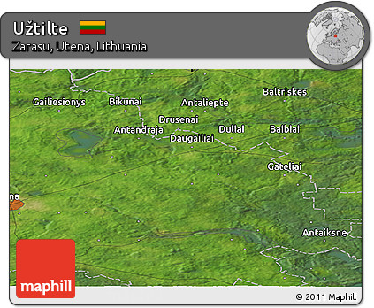 Satellite Panoramic Map of Užtilte