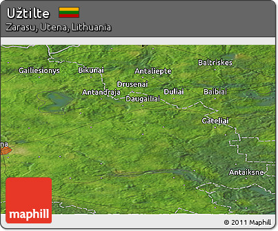 Satellite Panoramic Map of Užtilte