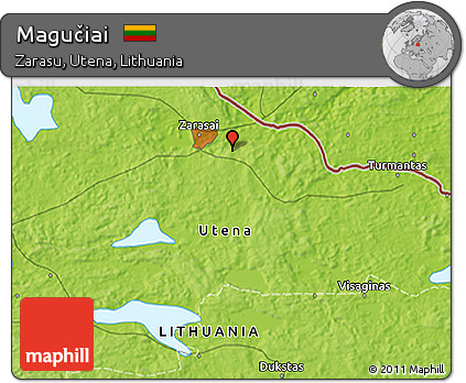 Physical 3D Map of Magučiai
