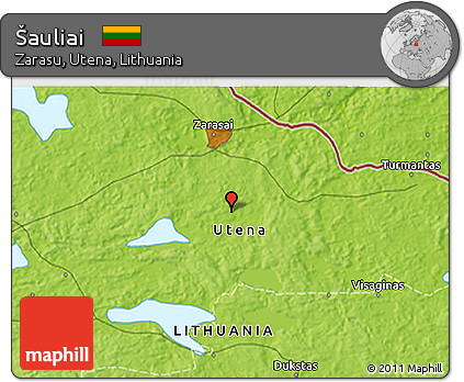 Physical 3D Map of Šauliai