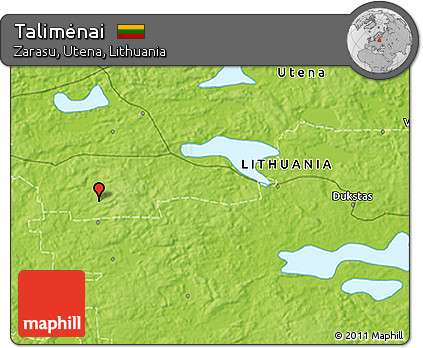 Physical 3D Map of Talimėnai