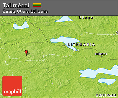 Physical 3D Map of Talimėnai