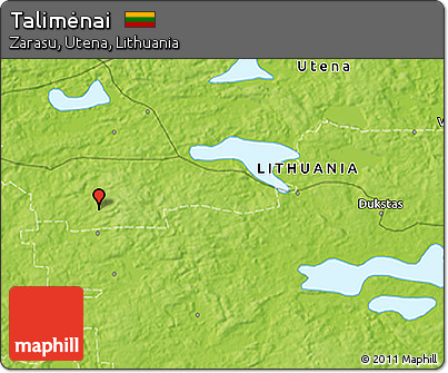 Physical 3D Map of Talimėnai