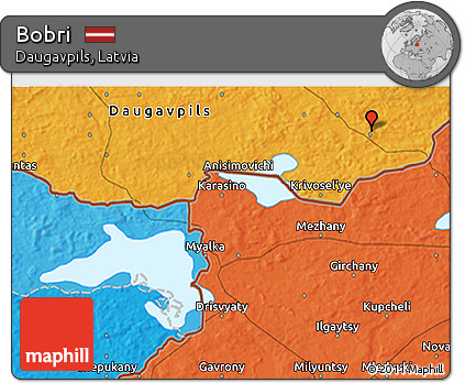 Political 3D Map of Bobri