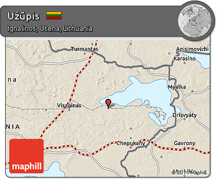 Shaded Relief 3D Map of Užūpis