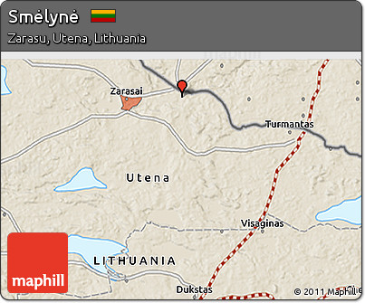 Shaded Relief 3D Map of Smėlynė