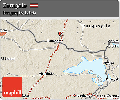 Shaded Relief 3D Map of Zemgale