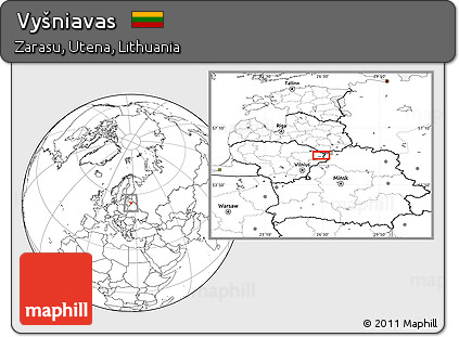Blank Location Map of Vyšniavas
