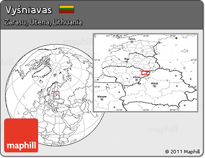 Blank Location Map of Vyšniavas