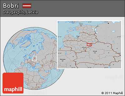 Gray Location Map of Bobri, hill shading
