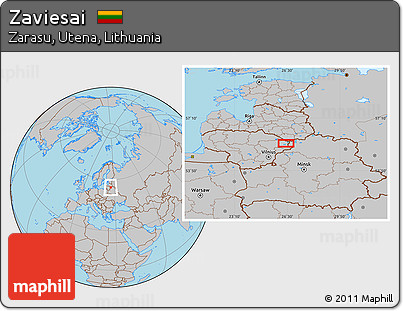 Gray Location Map of Zaviesai