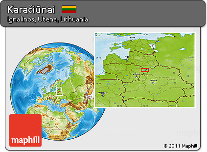Physical Location Map of Karačiūnai