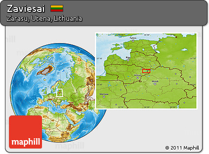 Physical Location Map of Zaviesai