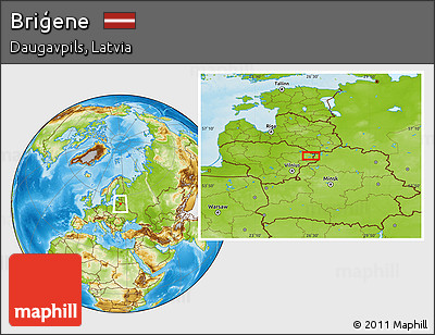 Physical Location Map of Briģene