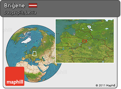 Satellite Location Map of Briģene