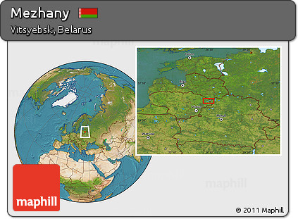 Satellite Location Map of Mezhany