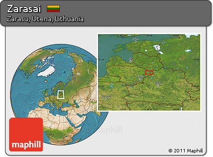 Satellite Location Map of Zarasai