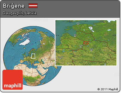 Satellite Location Map of Briģene