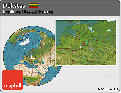 Satellite Location Map of Dūkštas