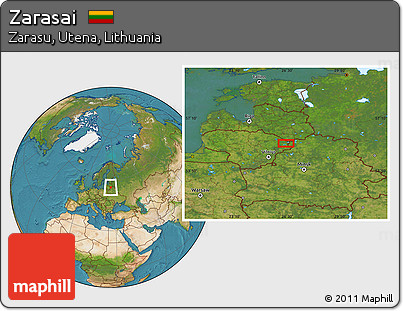 Satellite Location Map of Zarasai