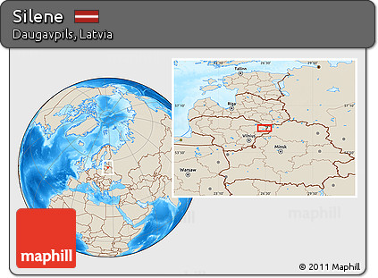 Shaded Relief Location Map of Silene