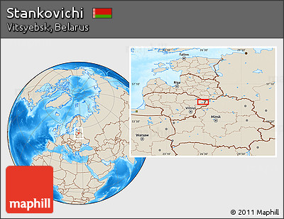 Shaded Relief Location Map of Stankovichi