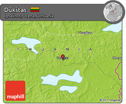 Physical Map of Dūkštas