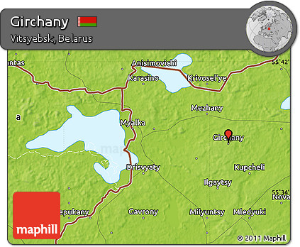 Physical Map of Girchany