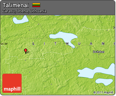 Physical Map of Talimėnai