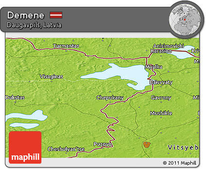 Physical Panoramic Map of Demene