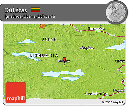 Physical Panoramic Map of Dūkštas