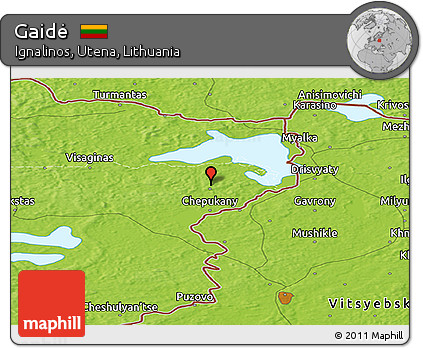 Physical Panoramic Map of Gaidė